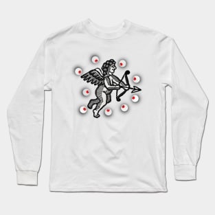 Cupid Boy angel pushing the terrestrial globe Long Sleeve T-Shirt